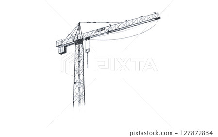 Building crane sketch 127872834