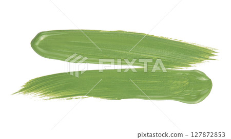 Acrylic two paint stroke isolated on the white Acrylic two paint stroke isolated on the white 127872853