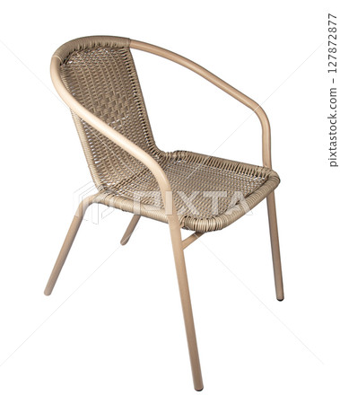 Wicker chair, Rattan chair isolated on white background Wicker chair, Rattan chair isolated on white background 127872877
