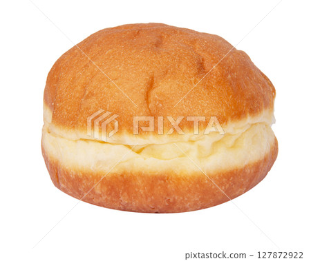 freshly baked jelly donuts isolated on white background 127872922