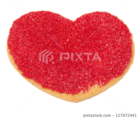 Valentine heart cookie isolated on white 127872941