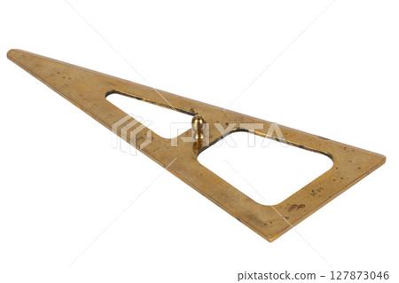 retro school brass triangle isolated on white 127873046