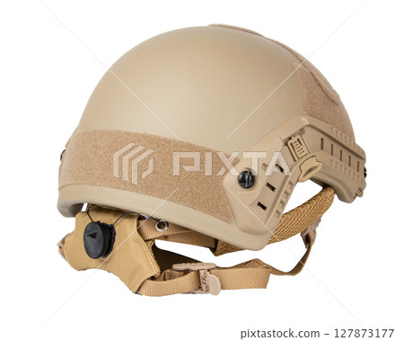 Military helmet on a white background. 127873177