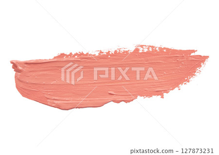 Textured peach color brush strokes isolated on white background Textured peach color brush strokes isolated on white background 127873231