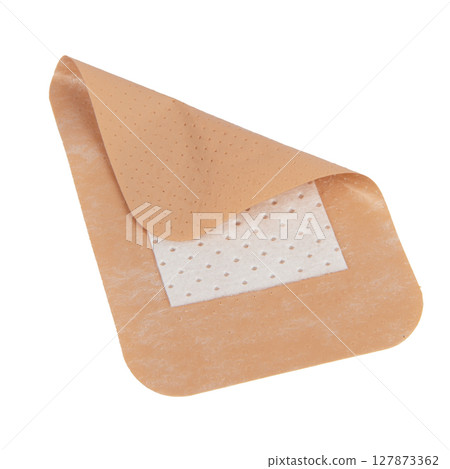 Medical big elastic plaster isolated on the white background 127873362