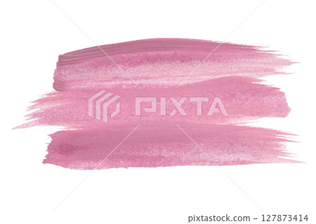 Colored brush stroke paiting over isolated background, canvas watercolor texture, pink lipstick smudge Colored brush stroke paiting over isolated background, canvas watercolor texture, pink lipstick smudge 127873414