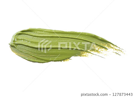 paint smear smudge swatch isolated on white background. Cream makeup texture. Colored cosmetic product brush stroke swipe sample paint smear smudge swatch isolated on white background. Cream makeup texture. Colored cosmetic product brush stroke swipe sample 127873443