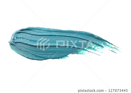 paint smear smudge swatch isolated on white background. Cream makeup texture. Colored cosmetic product brush stroke swipe sample 127873445