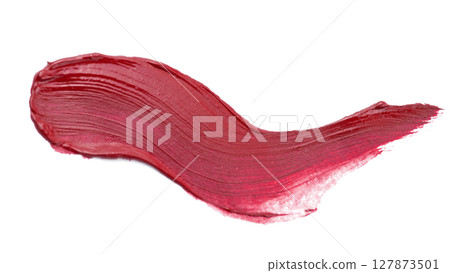 Abstract brushstroke of red paint isolated on white 127873501