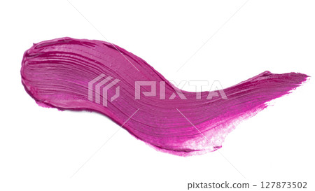 Abstract brushstroke of pink paint isolated on white Abstract brushstroke of pink paint isolated on white 127873502