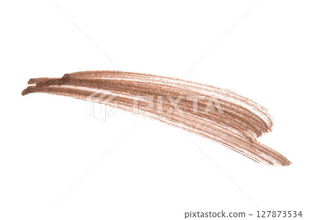 Brown color eyeliner brush paint on background 127873534