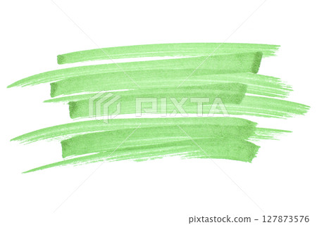 Green watercolor marker hand drawn paper texture strokes isolated 127873576