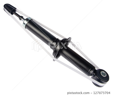 Shock absorber suspension isolated on white background Shock absorber suspension isolated on white background 127873704
