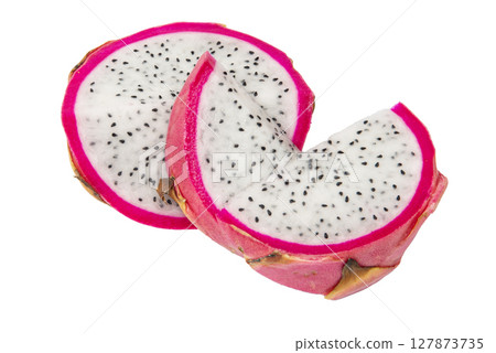 Dragonfruit pink isolated against white background Dragonfruit pink isolated against white background 127873735