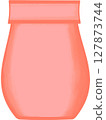 Beautiful shape and style of orange ceramic vase for decorate home and room. 127873744