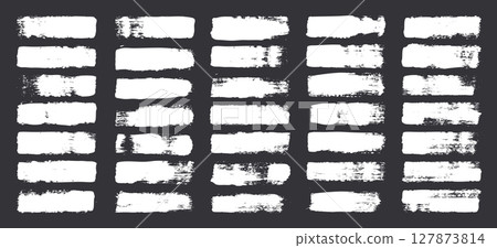 Grunge brush strokes, lines, ink smudges, hand-drawn scribble shapes. Handmade sketchy marks, acrylic stains, charcoal streaks. Paint textures, dry brush effect. Marker underline. Vector illustration 127873814