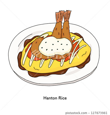 Ishikawa Prefecture_Hanton Rice Line drawing illustration 127873981