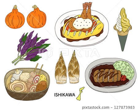 石川、金澤美食旅遊插畫集 石川、金澤美食旅遊插畫集 127873983
