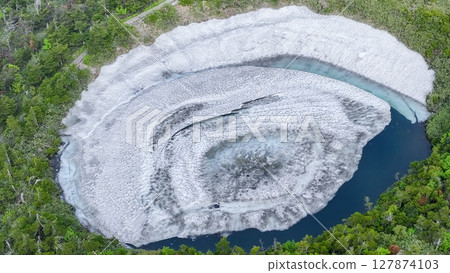 Aerial view of the Dragon Eye of Hachimantai in Iwate and Akita Prefectures Aerial view of the Dragon Eye of Hachimantai in Iwate and Akita Prefectures 127874103