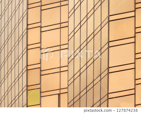 Gold glass facade Gold glass facade 127874238