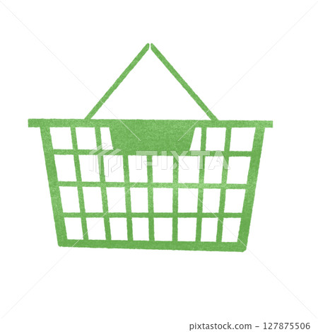 Stamp-style shopping basket illustration 127875506