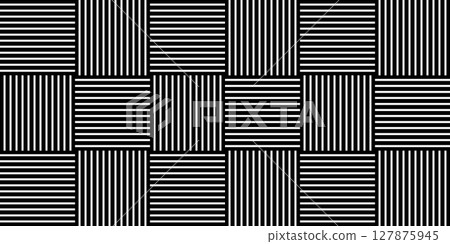 Wicker basket texture. Crossed straight stripes pattern. Parallel and perpendicular lines background. Abstract geometric print. Simple fabric structure. Vector graphic illustration Wicker basket texture. Crossed straight stripes pattern. Parallel and perpendicular lines background. Abstract geometric print. Simple fabric structure. Vector graphic illustration 127875945
