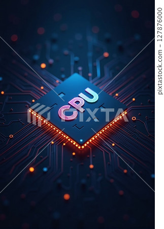 close-up of a powerful CPU on a modern motherboard, poised to tackle intricate calculations with lightning-fast precision close-up of a powerful CPU on a modern motherboard, poised to tackle intricate calculations with lightning-fast precision 127876000