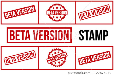 Beta Version Rubber Stamp Set Vector 127876249