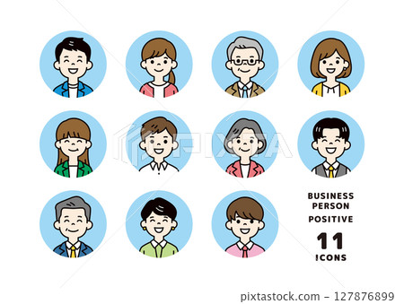 Avatar icon material set of smiling business people working in the office_Circular_Vector_Color Avatar icon material set of smiling business people working in the office_Circular_Vector_Color 127876899