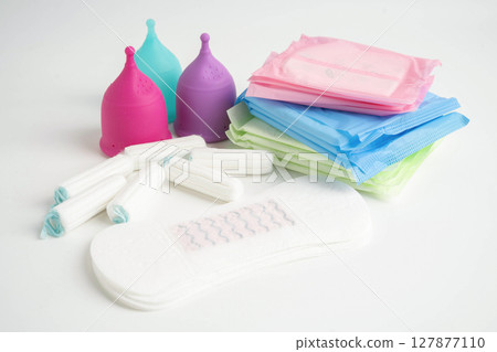 Sanitary hygiene set for women menstrual period cycle protection. 127877110