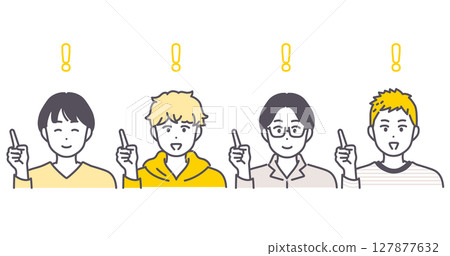 Illustration material of a man pointing Illustration material of a man pointing 127877632