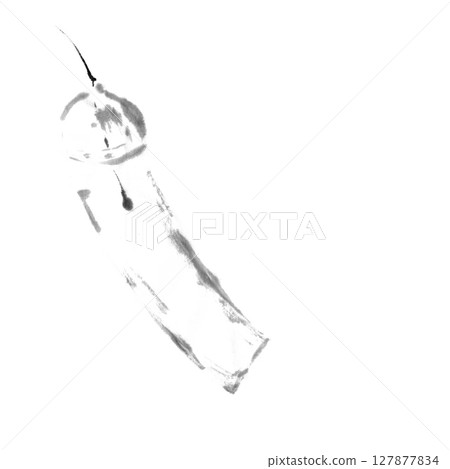 Wind chimes - hand-drawn monochrome illustration 127877834