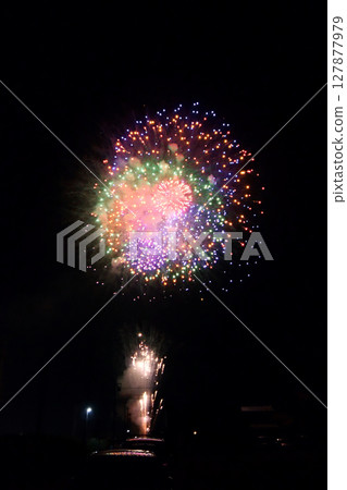 Fireworks on a rural summer night Fireworks on a rural summer night 127877979