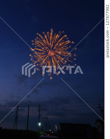 The start of a rural summer night fireworks display The start of a rural summer night fireworks display 127877982