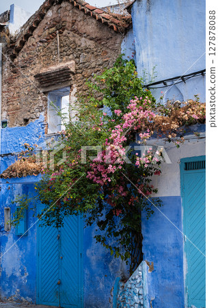 摩洛哥舍夫沙萬街頭的花束 摩洛哥舍夫沙萬街頭的花束 127878088