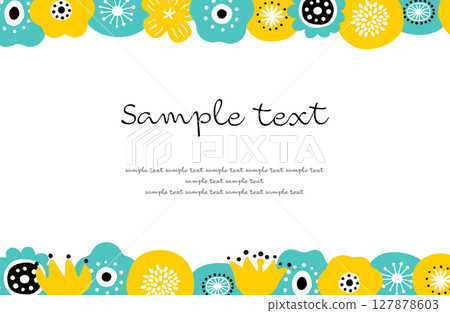 Scandinavian style botanical frame vector illustration green x yellow Scandinavian style botanical frame vector illustration green x yellow 127878603
