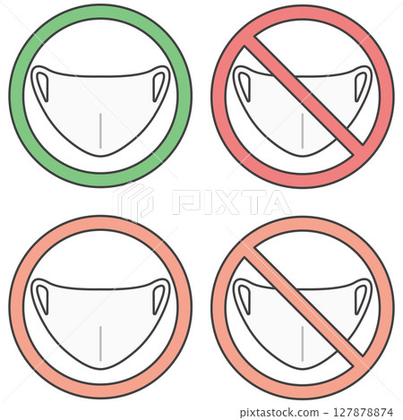 Illustration material: Requests for wearing cloth and urethane masks and infection control measures <Agree/Disagree/Permit/Prohibit> 127878874
