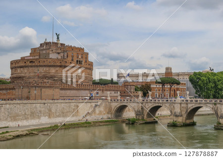 Castel Sant'Angelo Mausoleum of Hadrian by Tevere in Rome, Italy. May 11, 2025 127878887