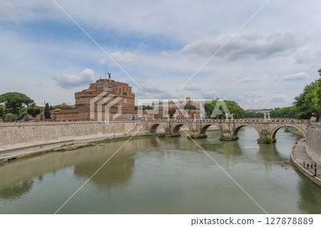 Castel Sant'Angelo Mausoleum of Hadrian by Tevere in Rome, Italy. May 11, 2025 127878889