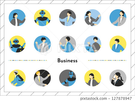 Business scene people icon collection 127878947