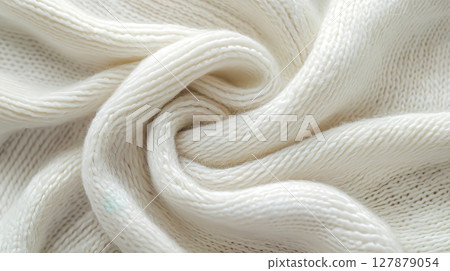 White soft knitted material background White soft knitted material background 127879054