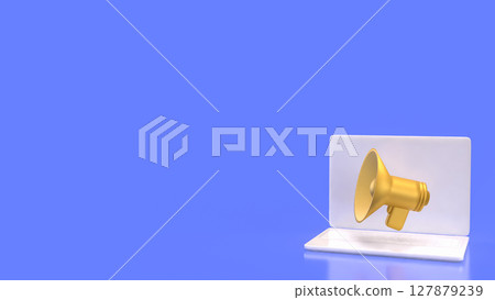 The Megaphone and microphone for Pod cast or social media 3d render. The Megaphone and microphone for Pod cast or social media 3d render. 127879239