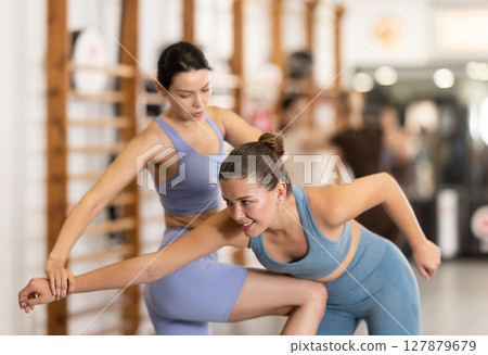 Young women in self-defense training 127879679