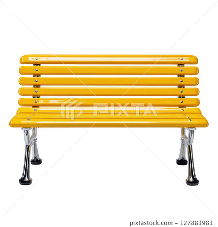 Bright Yellow Modern Bench Design for Urban Outdoor Spaces and Parks Creating a Fun and Inviting Atmosphere Bright Yellow Modern Bench Design for Urban Outdoor Spaces and Parks Creating a Fun and Inviting Atmosphere 127881981