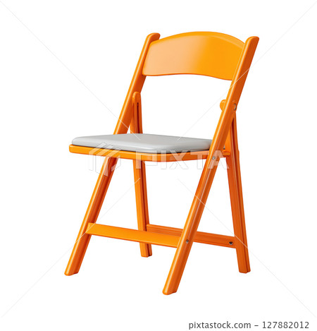 Bright Orange Folding Chair with White Cushion for Versatile Seating in Indoor and Outdoor Spaces Bright Orange Folding Chair with White Cushion for Versatile Seating in Indoor and Outdoor Spaces 127882012