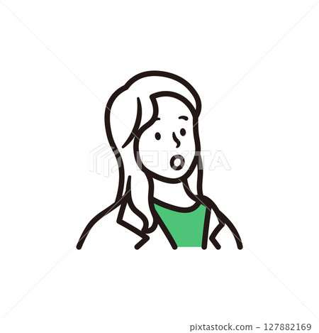 帶著驚訝表情的女商人上半身的插圖素材 帶著驚訝表情的女商人上半身的插圖素材 127882169