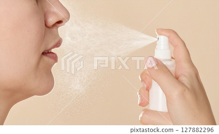 Skin care mist image wrapped in natural light 127882296