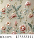 Classical floral pattern Nordic style 127882341