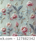 Classical floral pattern Scandinavian style f 127882342