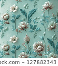 Classical floral pattern, Scandinavian style 127882343